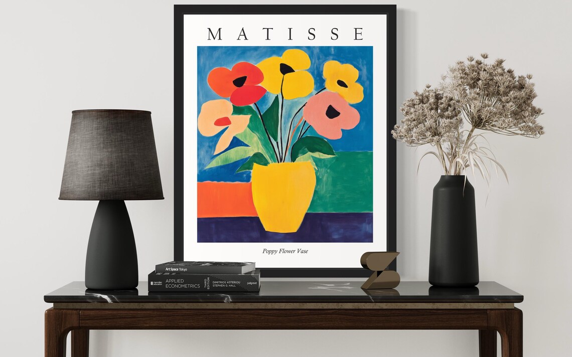 Matisse Style Poppy Flower Vase Striking Fauvist Still Life Poster - Image 3