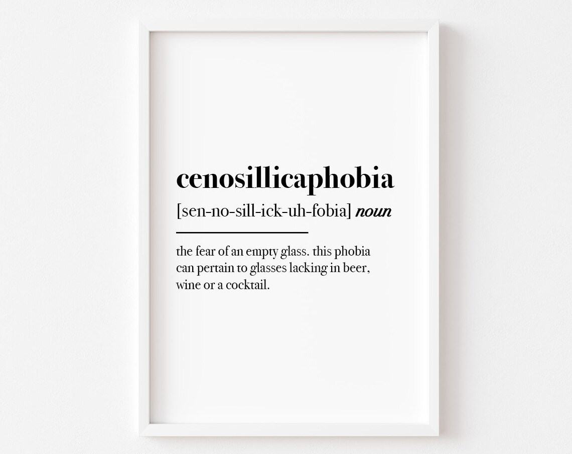 Cenosillicaphobia Definition Kitchen Art Print Decor