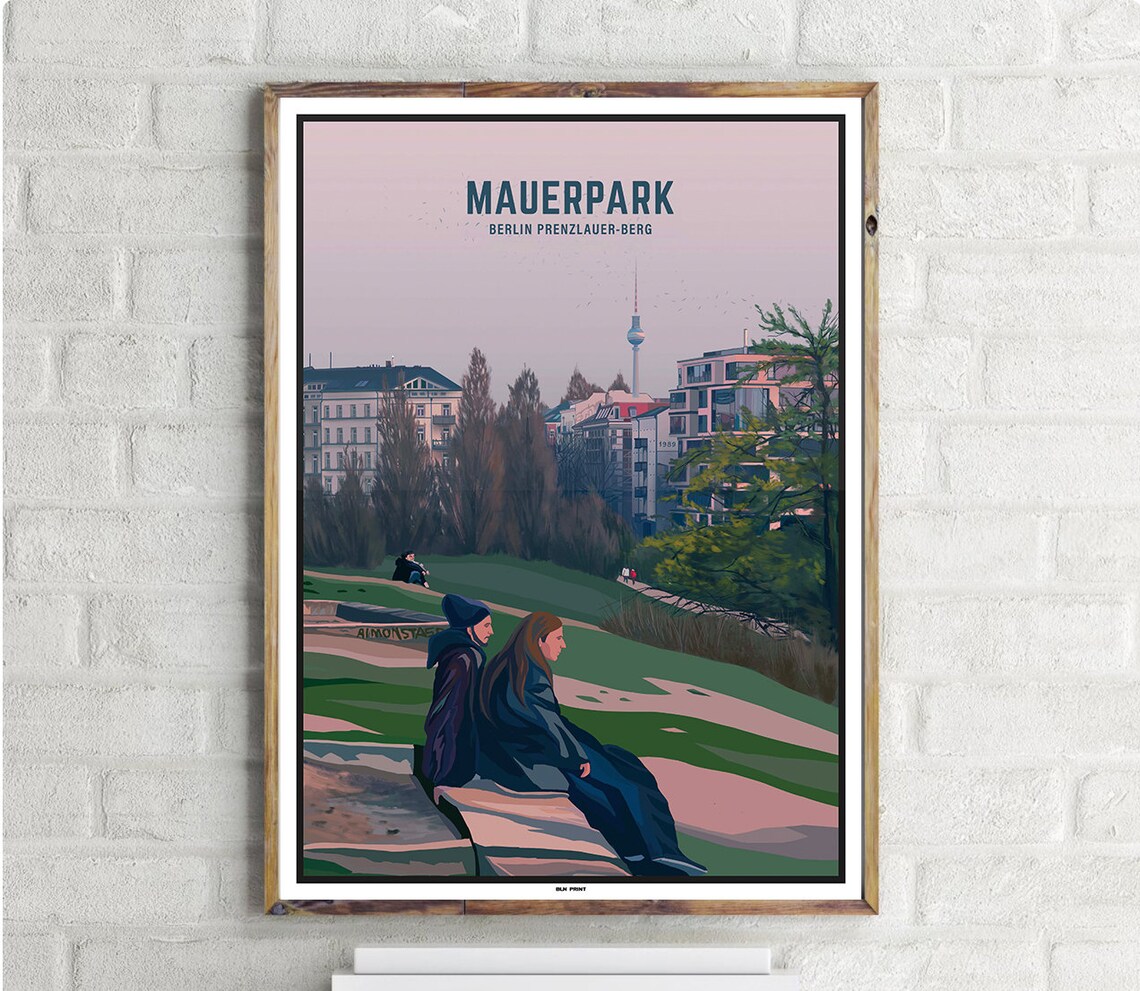 Prenzlauer Berg Mauerpark Vintage Travel Poster