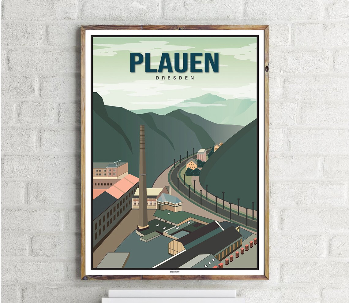 Dresden Plauen Vintage Travel Poster Art Print