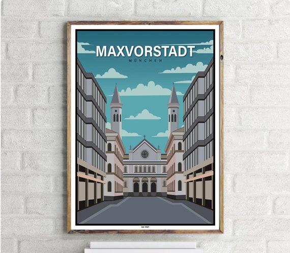 Munich Maxvorstadt Vintage Travel Poster