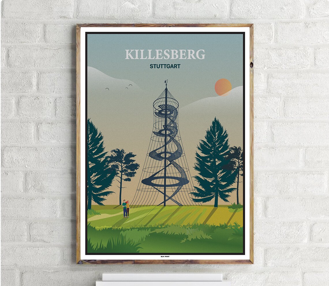 Stuttgartkillesberg Vintage Travel Poster, City Poster