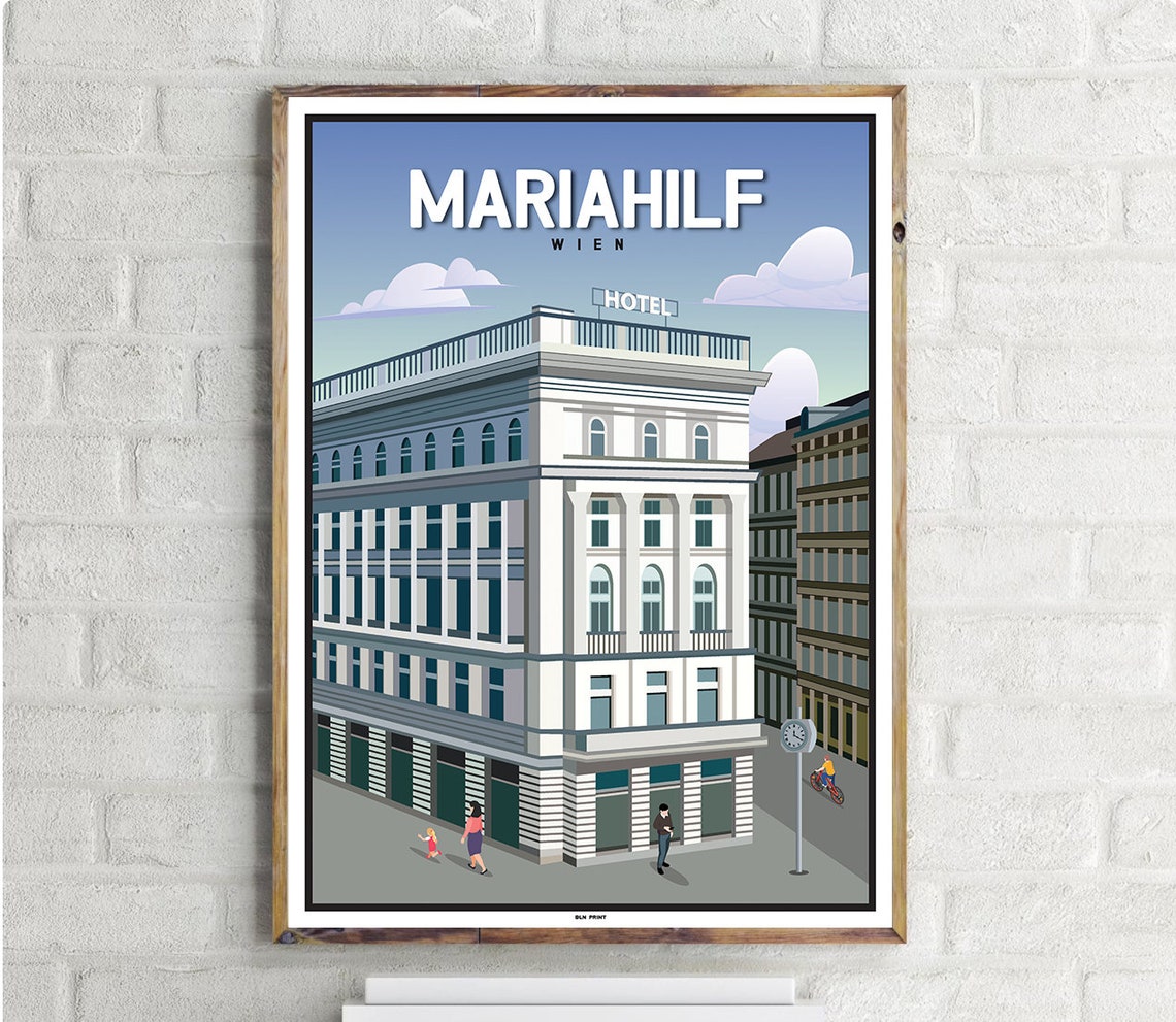 Vienna Mariahilf Vintage Travel Poster