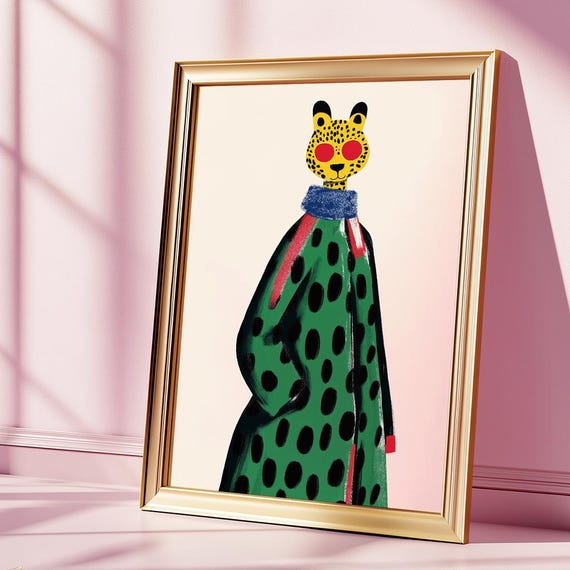 Fashion Cheetah Art Print, Home Decor