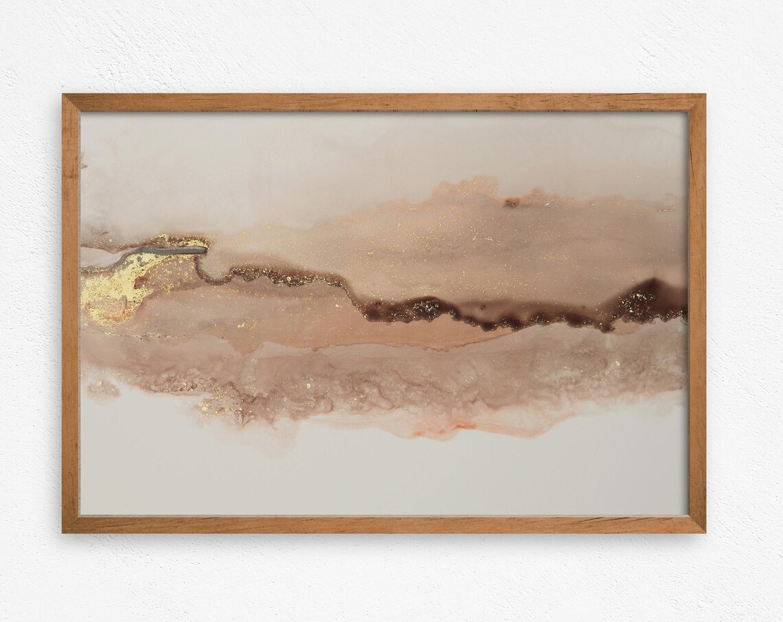 Simple Gold Beauty Abstract Wall Art Print