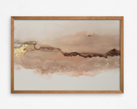 Simple Gold Beauty Abstract Wall Art Print