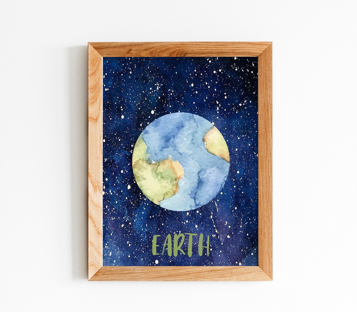 Solar System Wall Art, Nursery Decor Poster