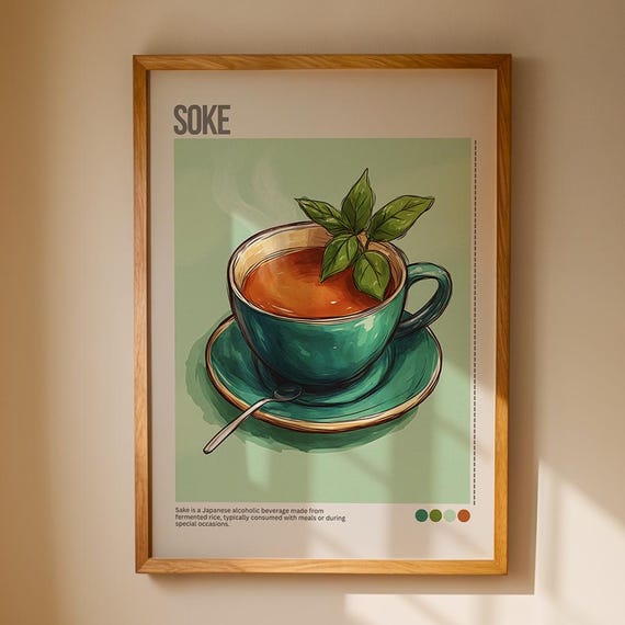 Modern Kitchen Decor Minimalist Coffee Wall Art Soke Soke Tea Korean Soke Poster Coffee Gifts Wall Art