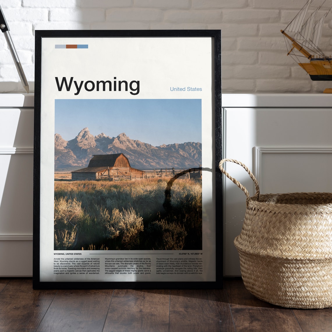 Wyoming Grand Teton Barn Rustic Ranch American West Views Poster - Image 5
