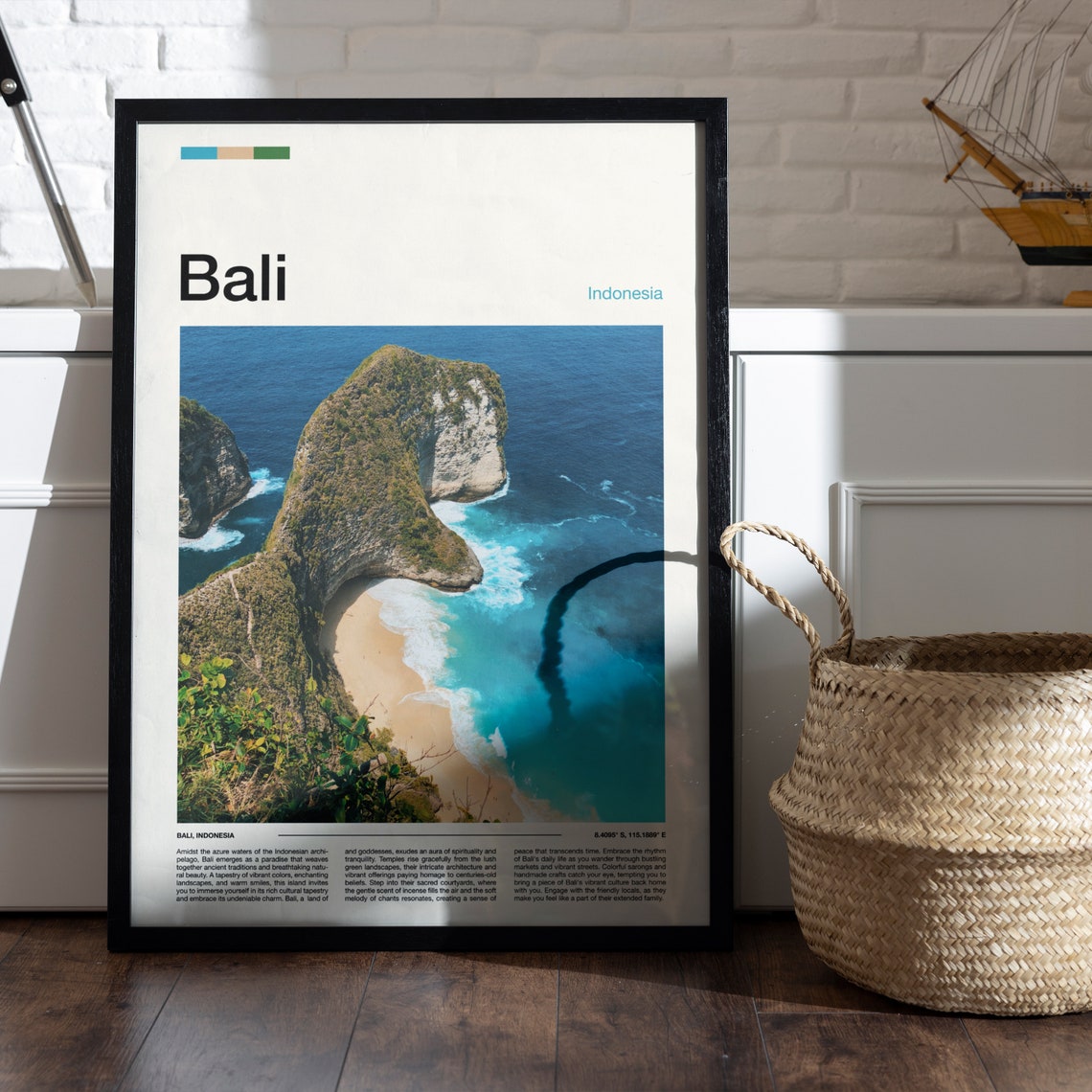 Bali Indonesia Kelingking Cliff T-Rex Cove Aerial Beach Poster - Image 5
