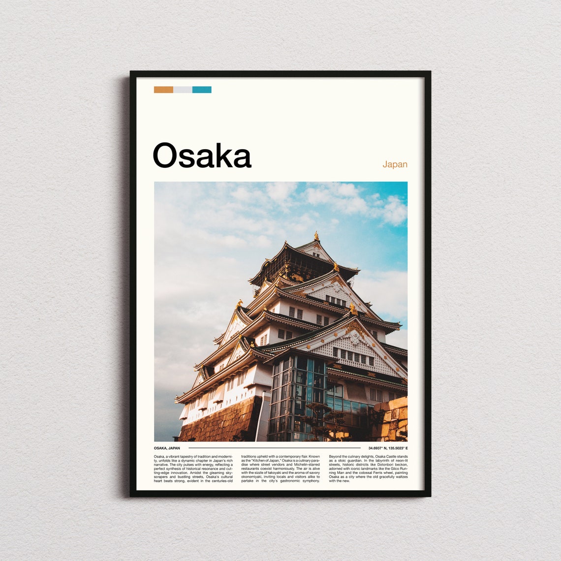 Osaka Castle Japan Historic Landmark Minimalist Photo Poster