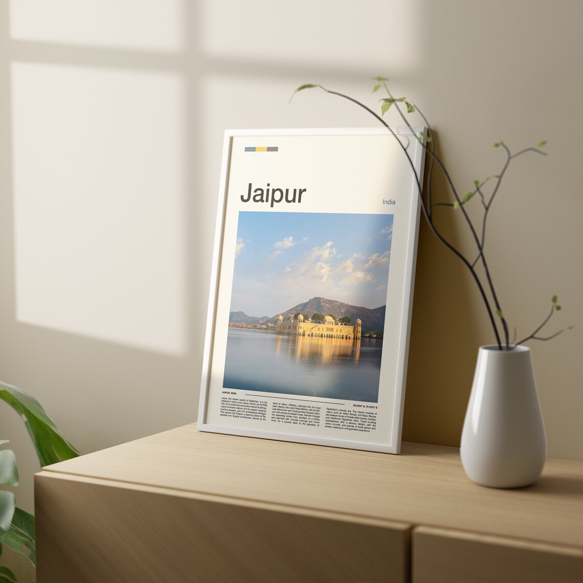 Jaipur India Jal Mahal Water Palace Lake Reflection Photography Poster - Image 3
