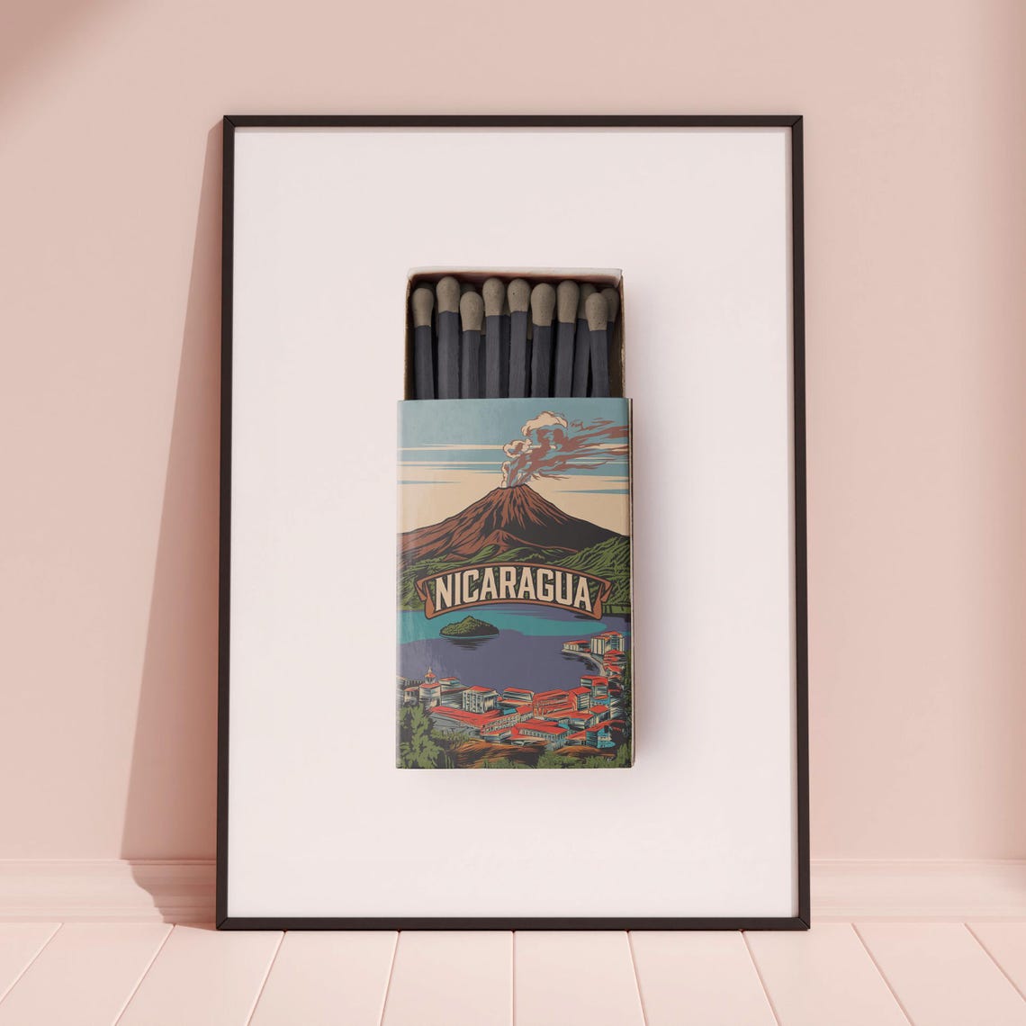 Nicaragua Matchbox Print Nicaragua Print Nicaragua Poster Nicaragua Wall Art Nicaragua Art Print Nicaragua Gifts - Image 3