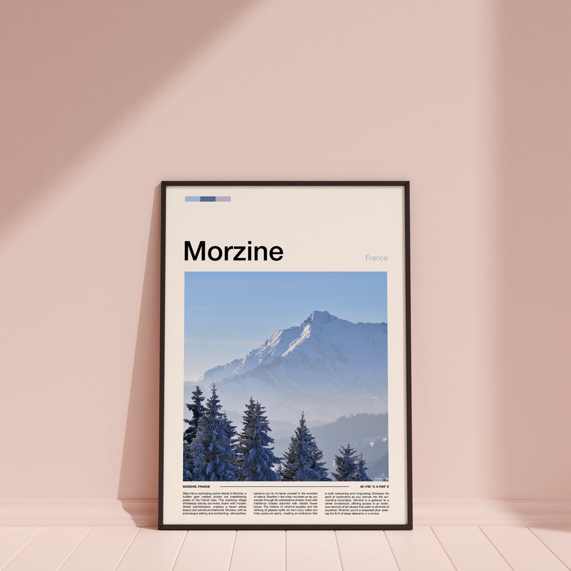 Morzine France Gleaming Snow Peak Above Frosted Fir Trees Poster - Image 4
