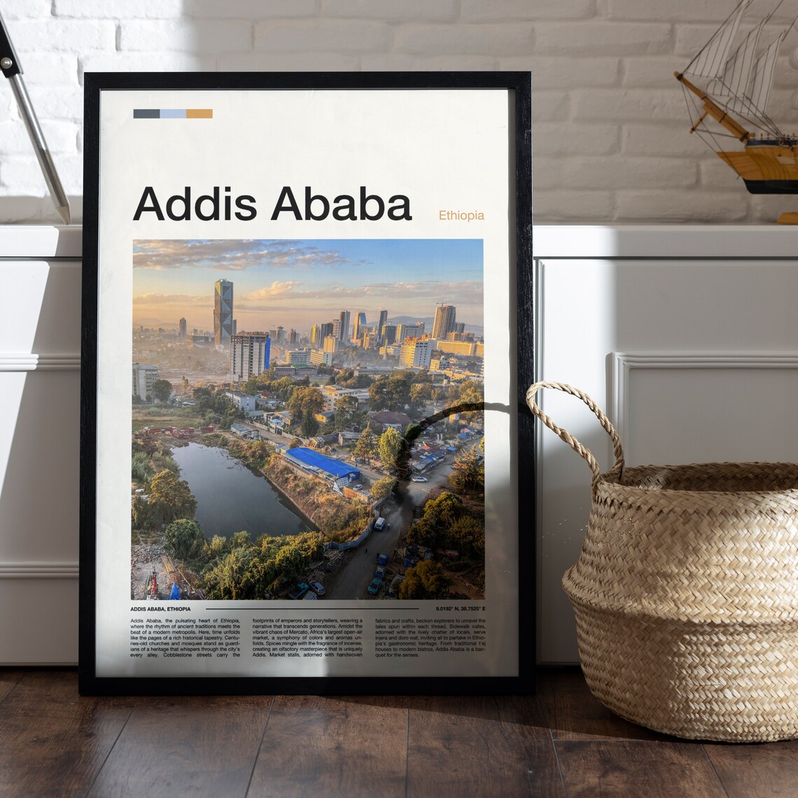 Addis Ababa Ethiopia Aerial City Skyline Africa Travel Poster - Image 5