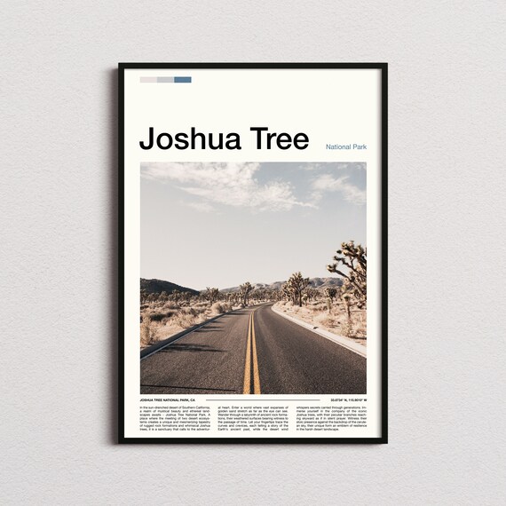 Joshua Tree National Park California Desert Road Scenic Poster