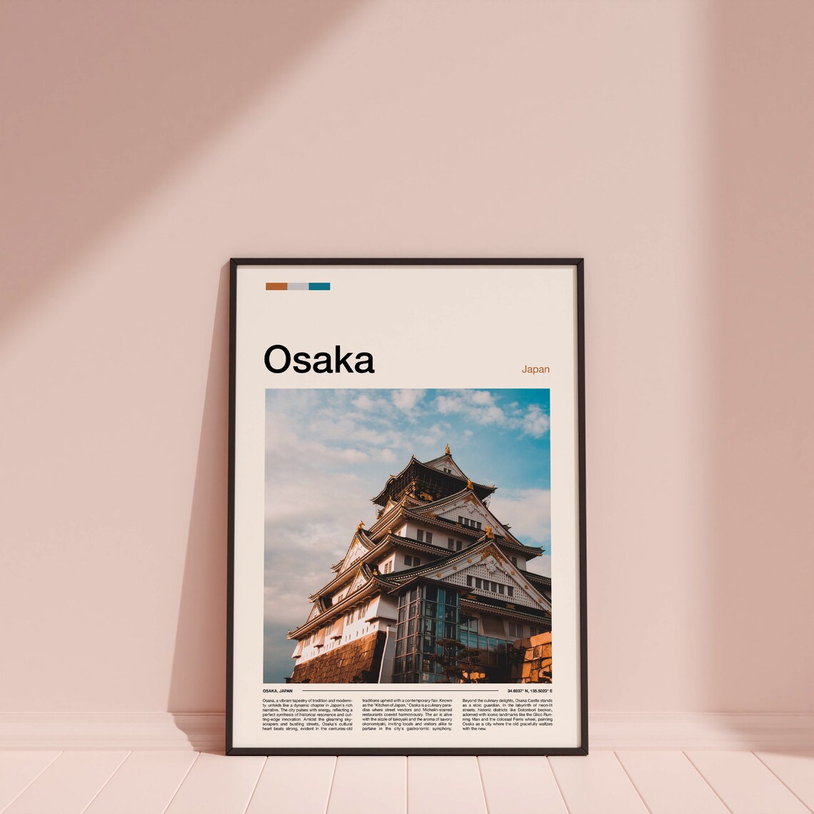 Osaka Castle Japan Historic Landmark Minimalist Photo Poster - Image 4