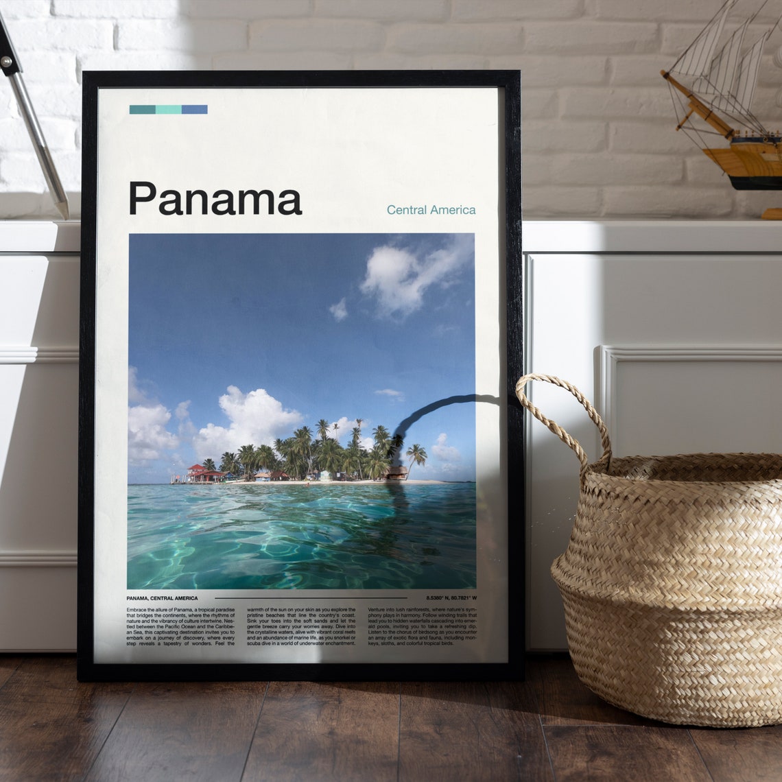 Panama Central America Tropical Beach Palm Island Crystal Water Poster - Image 4