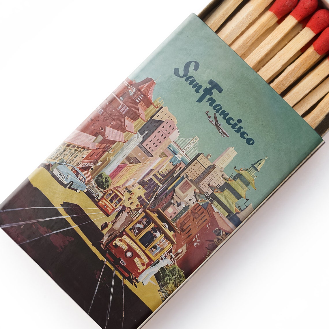San Francisco Vintage Cable Car Matchbox Illustration Photo Poster - Image 4