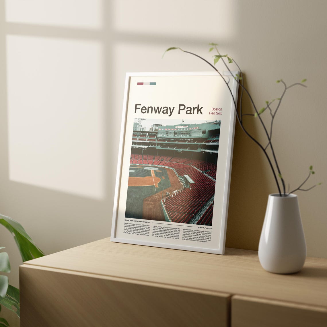 Fenway Park Boston Red Sox Empty Stadium Green Monster View Poster - Image 2