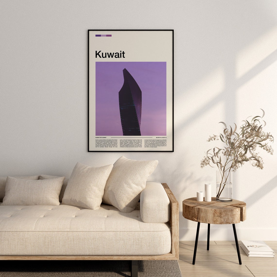Kuwait City Al Hamra Tower at Dusk Modern Skyline Travel Poster - Image 3