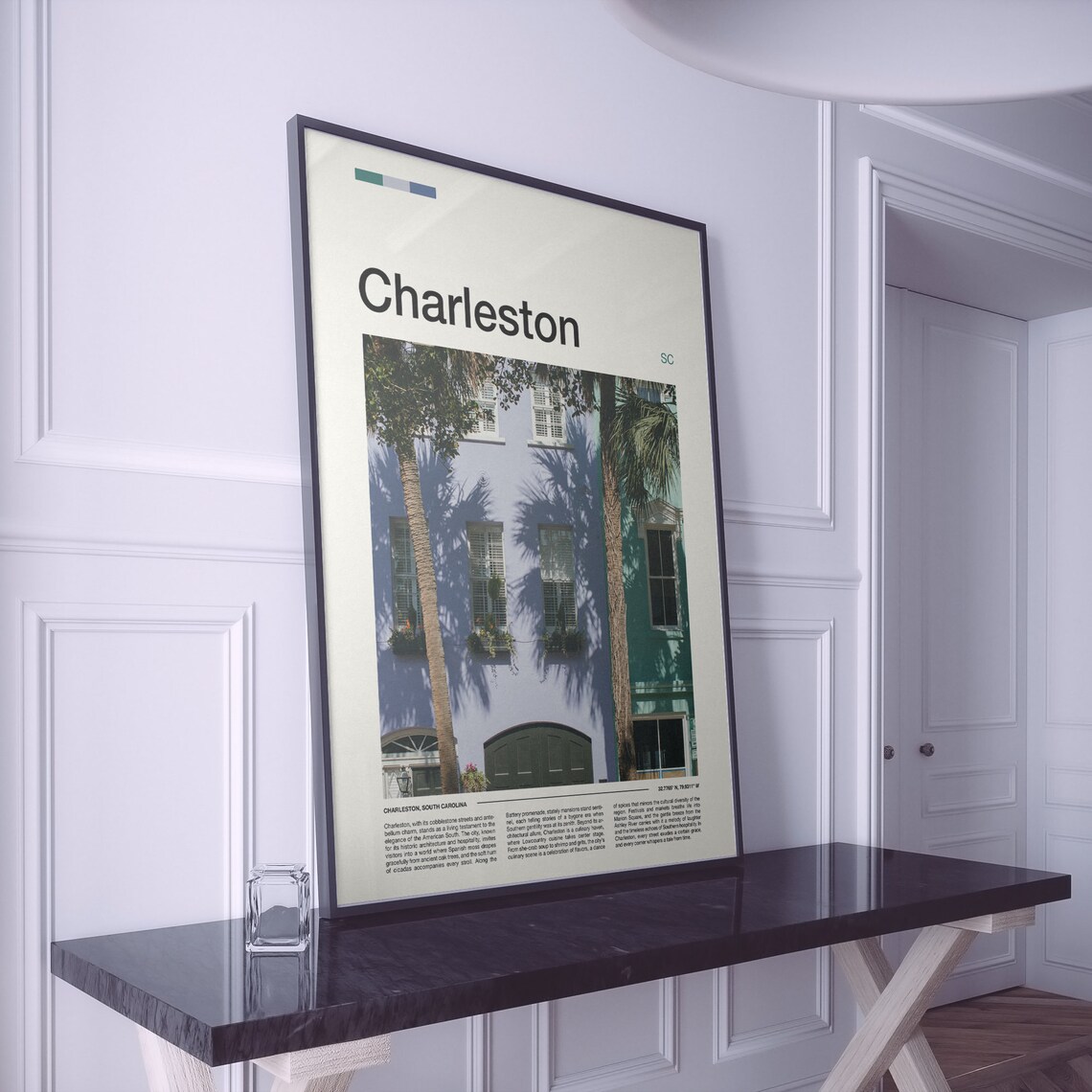 Charleston South Carolina Rainbow Row Houses Minimalist Photo Poster - Image 2