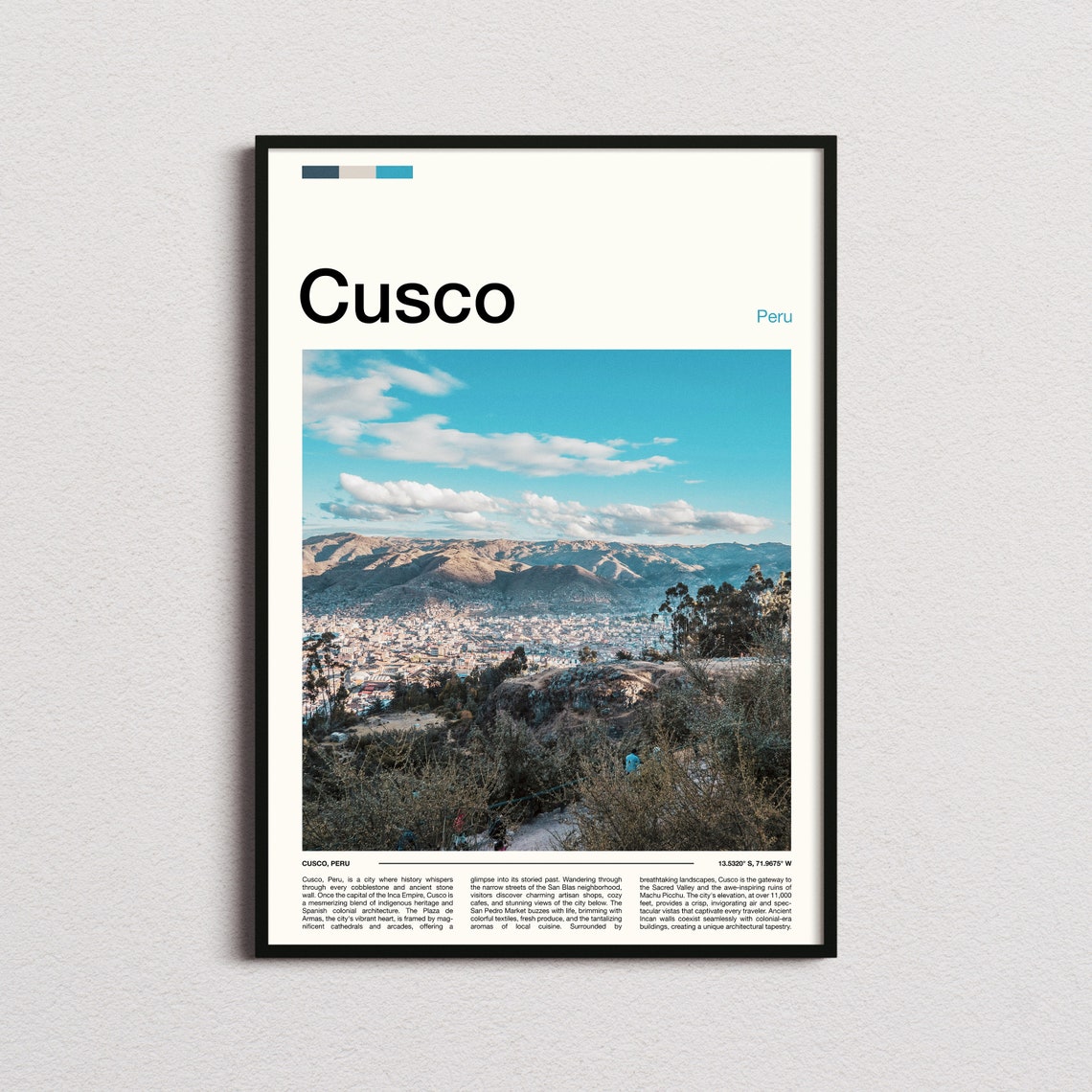 Cusco Peru Inca Heritage Andes City Panorama Gateway Views Poster