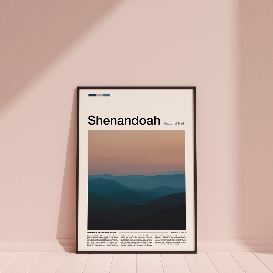 Shenandoah National Park Blue Ridge Layered Sunset Photo Poster - Image 4