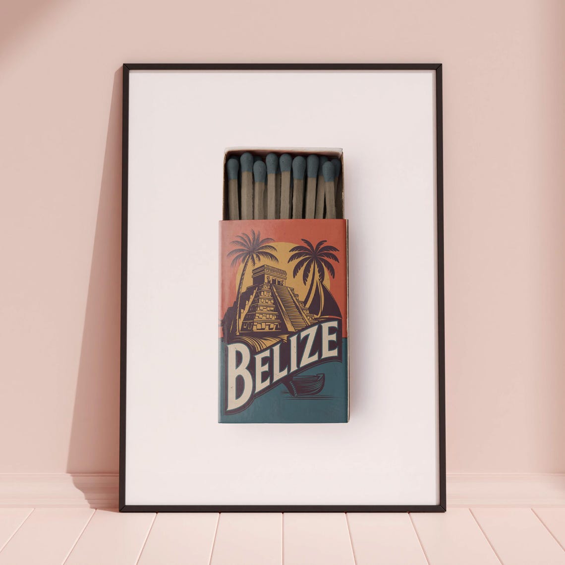 Belize Matchbox Print Belize Print Belize Poster Belize Wall Art Belize Art Print Belize Gifts - Image 3