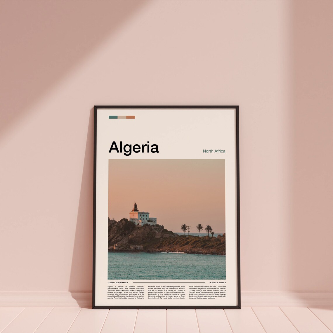 Algeria Lighthouse on Rocky Coast Mediterranean Seascape Photography Poster - Image 4