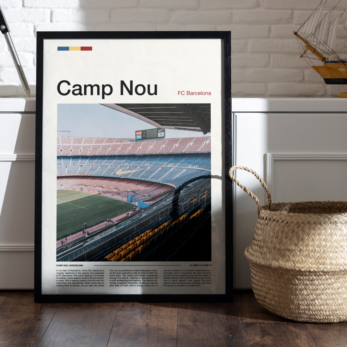 Camp Nou Stadium Print Fc Barcelona Poster Camp Nou Poster Barcelona Fc Gifts Barcelona Fc Print Barcelona Fc Poster Nou Camp Print - Image 4