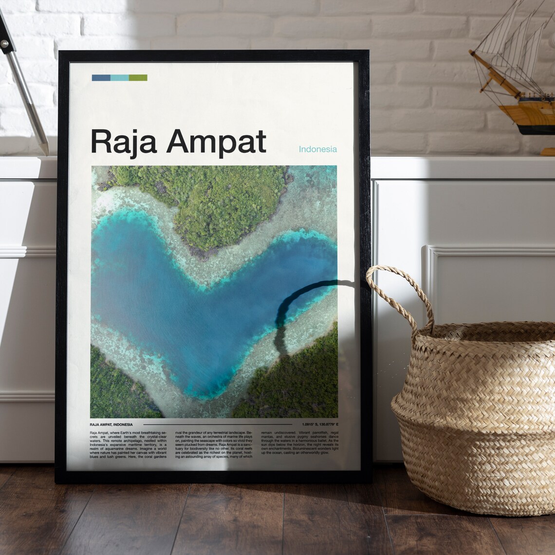 Raja Ampat Indonesia Heart Shaped Turquoise Lagoon Aerial View Poster - Image 5