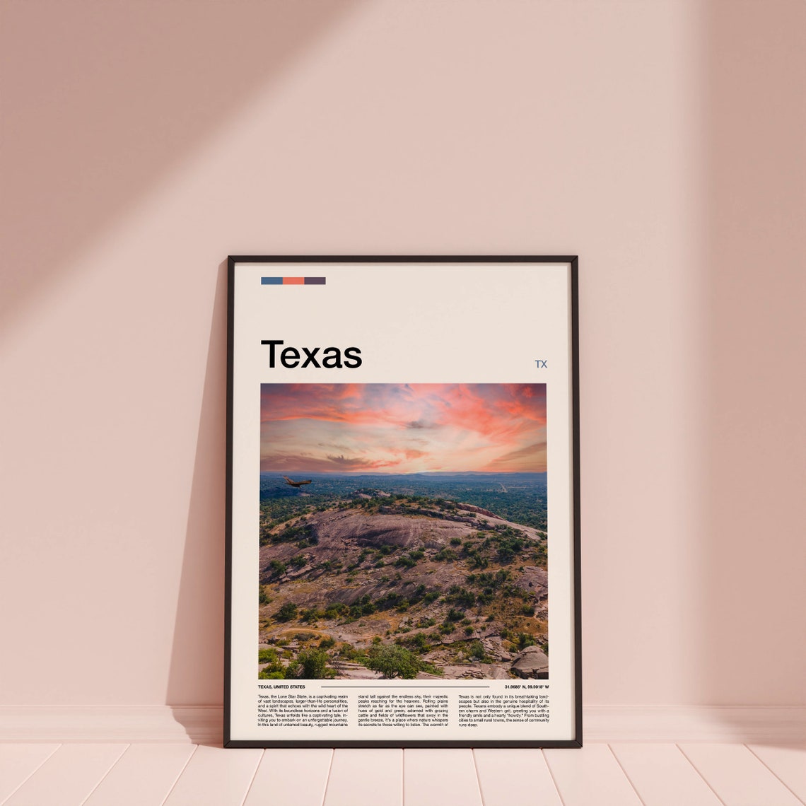 Texas Enchanted Rock Sunset Granite Dome Hill Country Poster - Image 4