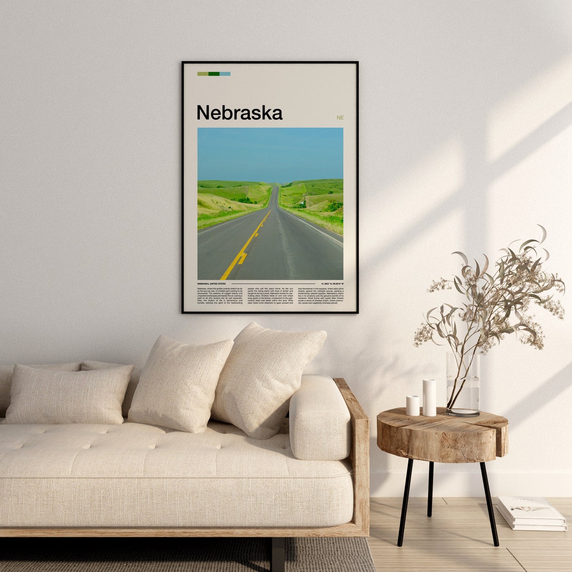 Nebraska Open Road Rolling Green Hills Heartland Photography Poster - Image 3