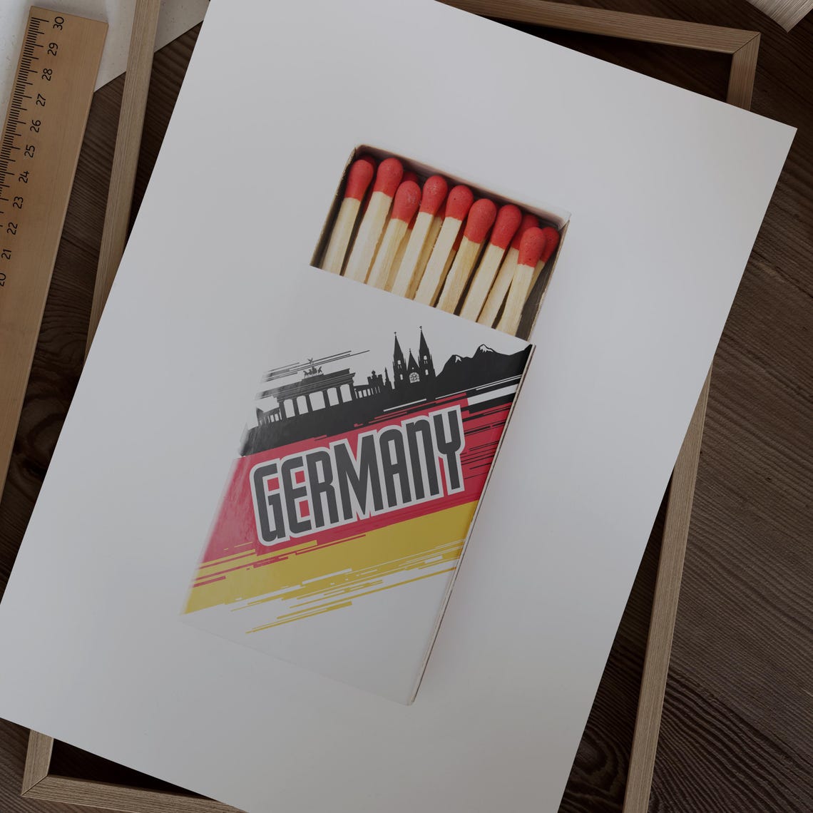 Germany Vintage Matchbox Berlin Skyline Retro Art Travel Poster - Image 2