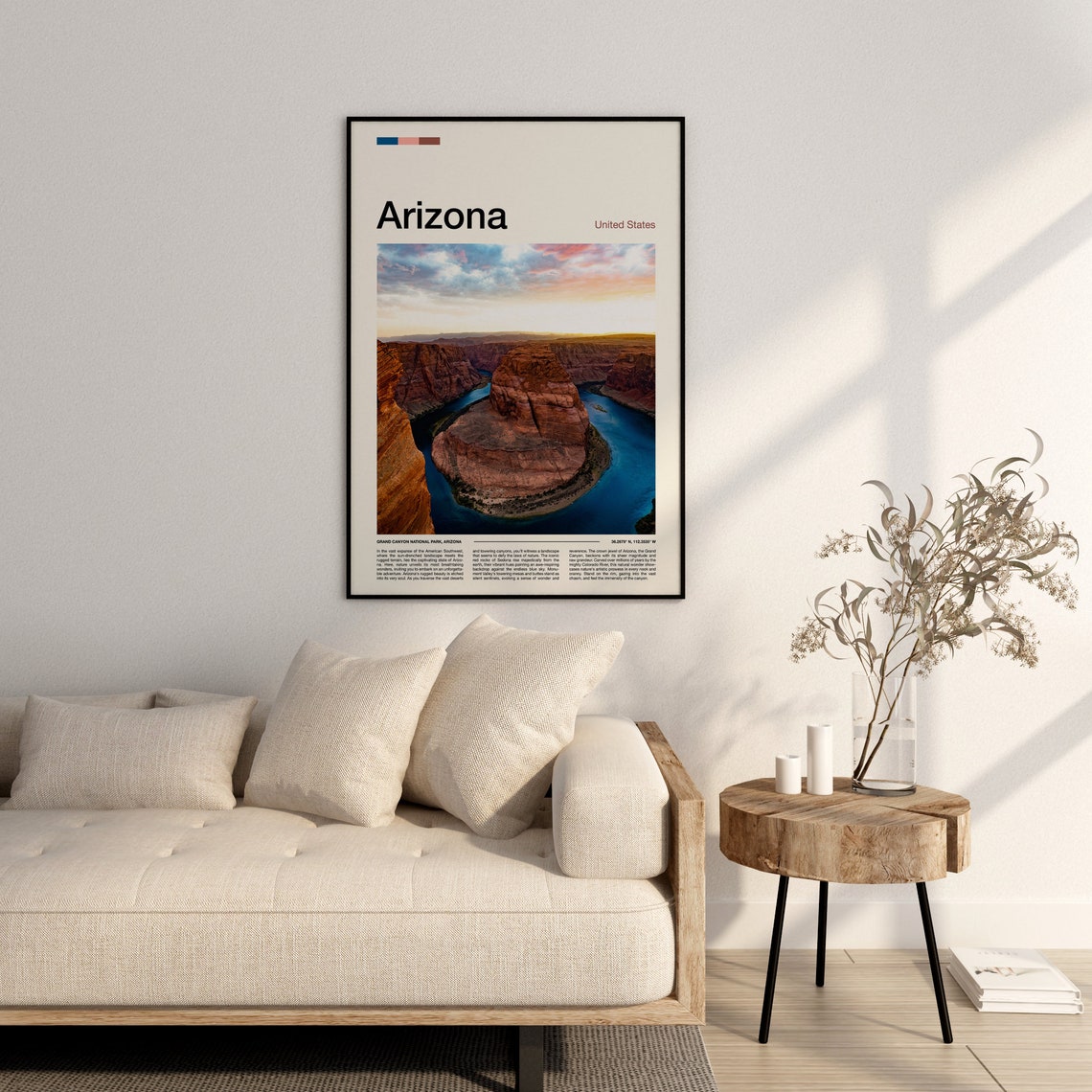 Arizona Horseshoe Bend Colorado River Canyon Sunset Landscape Poster - Image 2