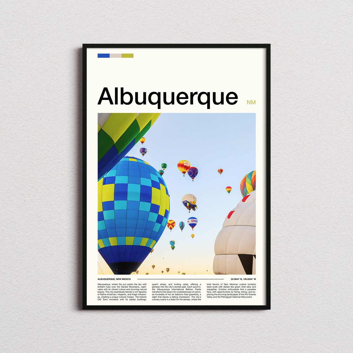 Albuquerque New Mexico Hot Air Balloon Fiesta Sky Travel Poster