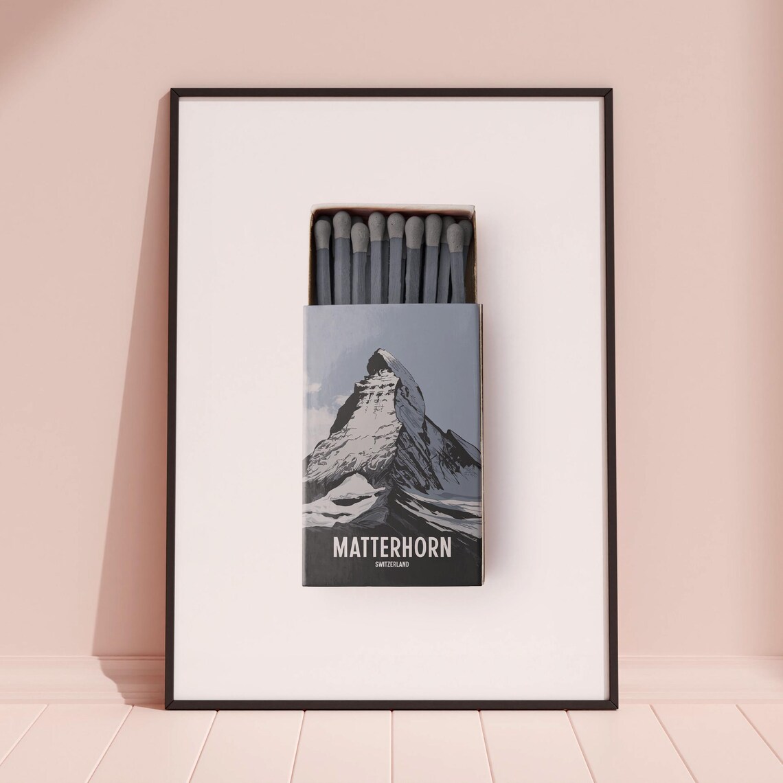 Matterhorn Switzerland Snow Capped Peak Matchbox Art Decor Poster - Image 3