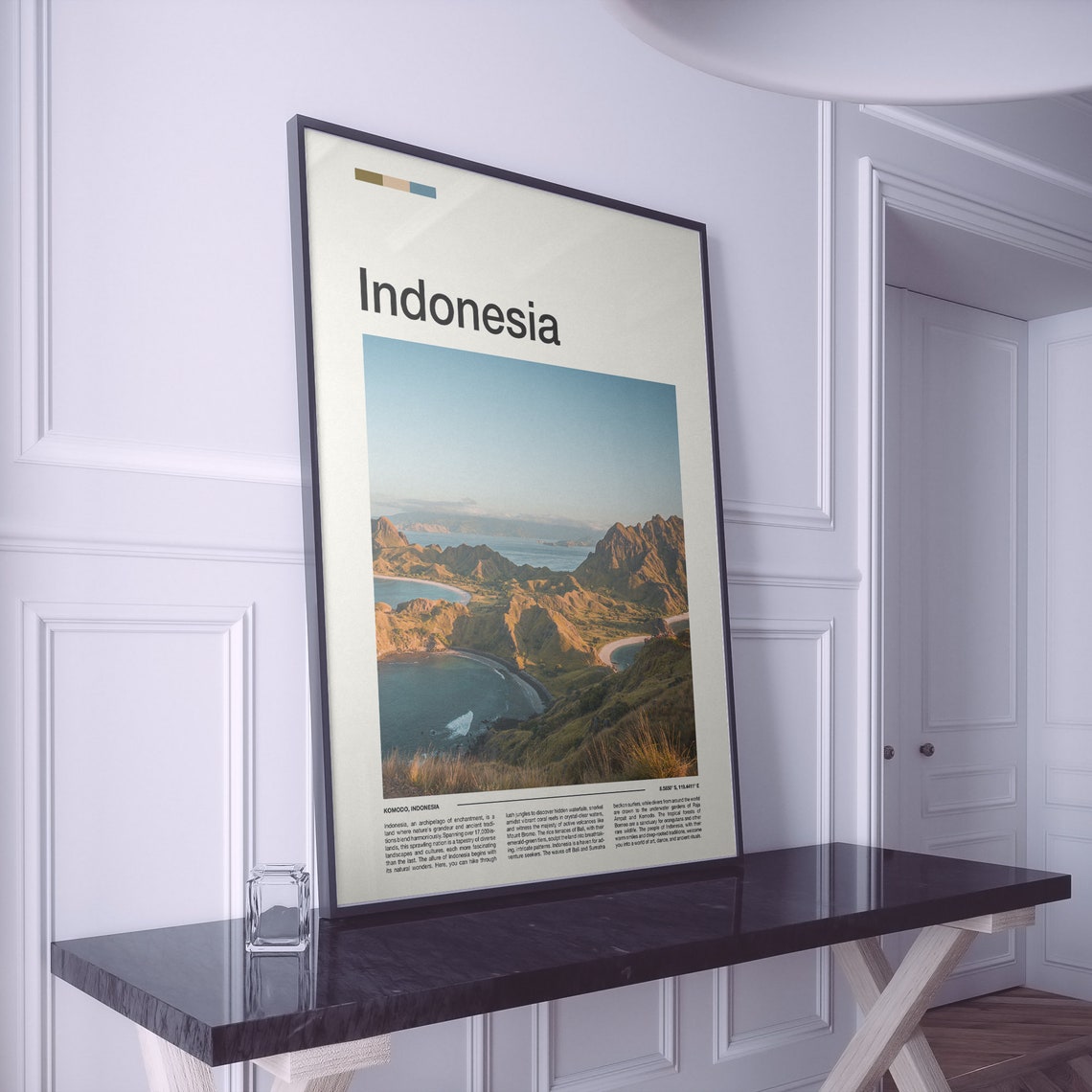 Komodo Indonesia Rugged Island Hills Ocean Coves Aerial Poster - Image 2