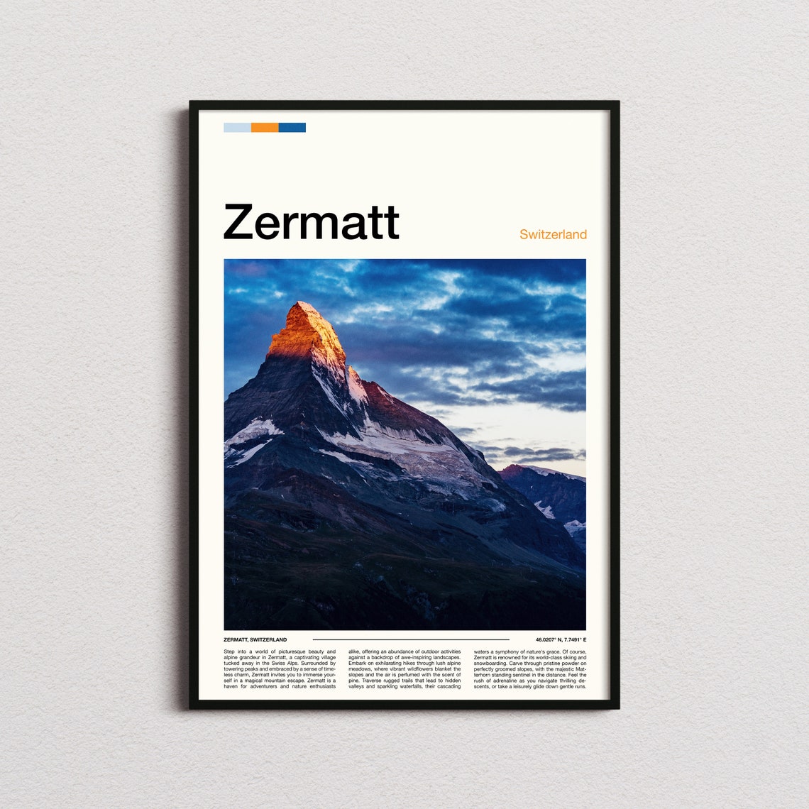Zermatt Switzerland Iconic Matterhorn Pyramid Alpenglow Peak Poster