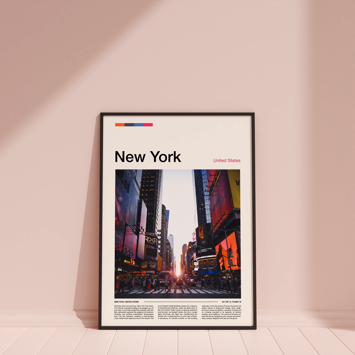 New York City Times Square Night Lights Editorial Travel Poster - Image 4