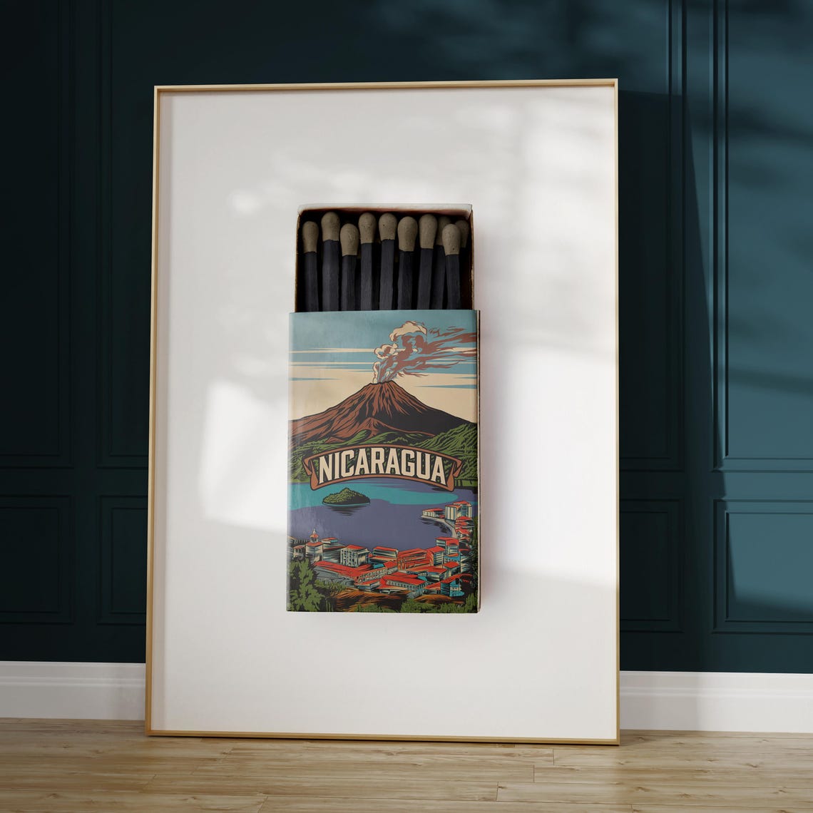 Nicaragua Matchbox Print Nicaragua Print Nicaragua Poster Nicaragua Wall Art Nicaragua Art Print Nicaragua Gifts - Image 5