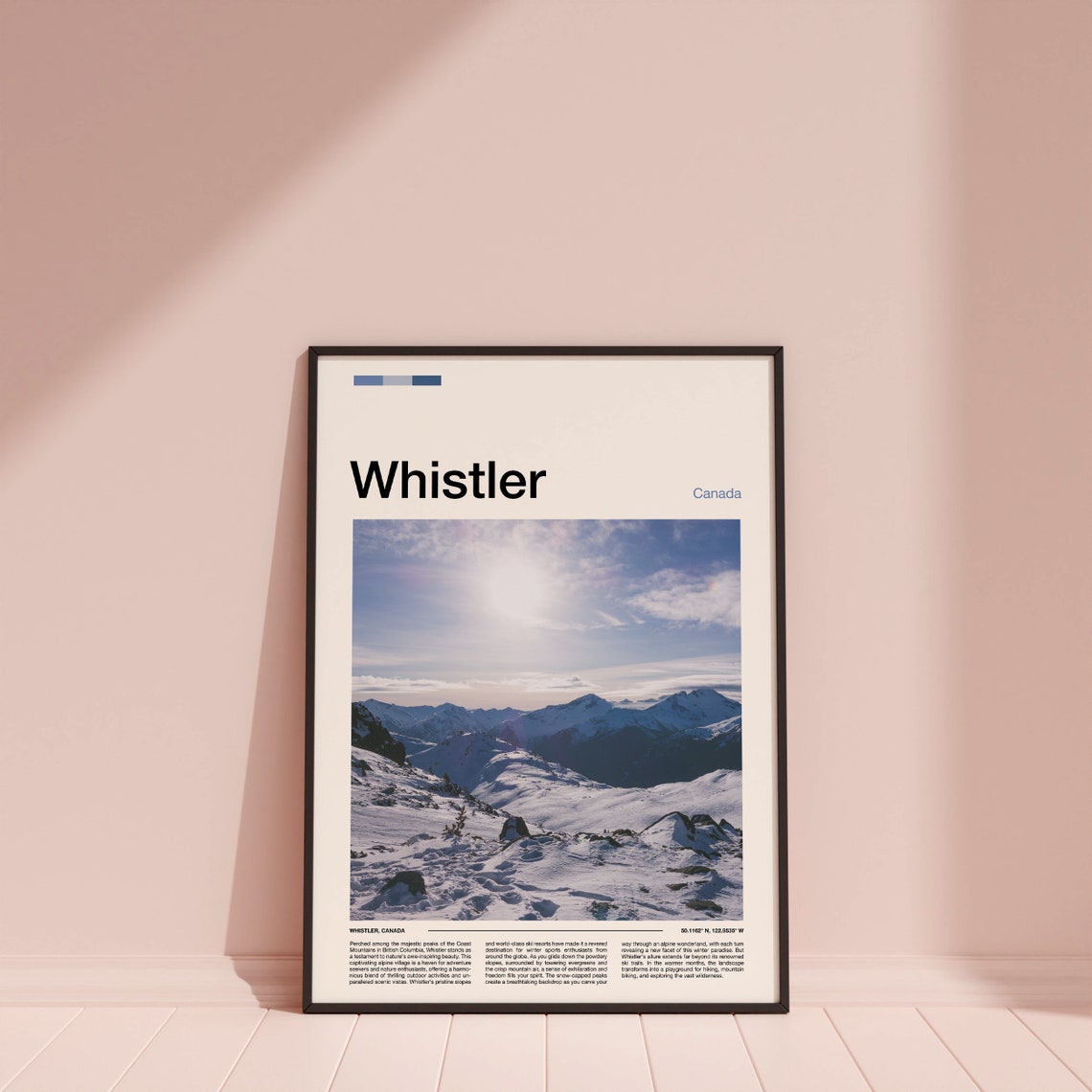 Whistler Canada Snowy Peaks Ski Resort Winter Mountain Poster - Image 4