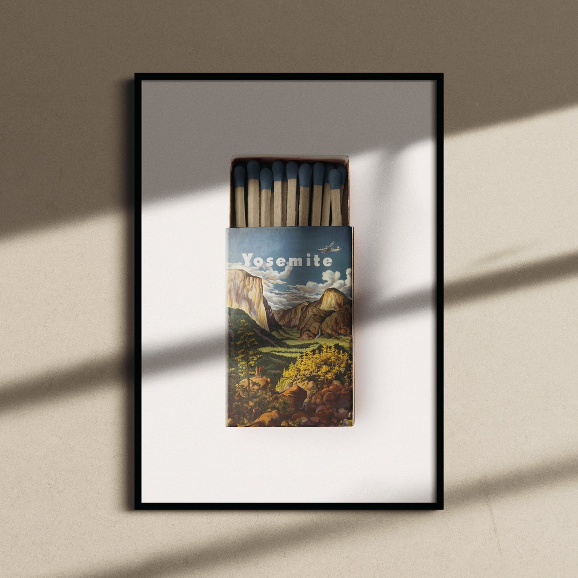 Yosemite Valley Vintage Matchbox Retro Art Scenic Mountain Poster - Image 2