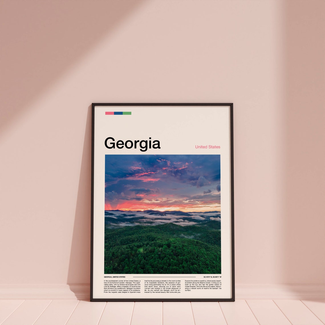 Georgia Blue Ridge Mountains Sunrise Mist Forest View Poster - Image 4