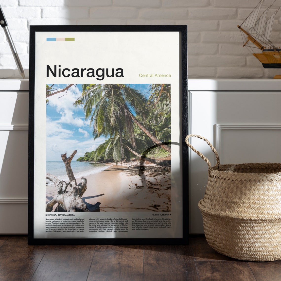Nicaragua Print Nicaragua Poster Nicaragua Wall Art Nicaragua Art Print Nicaragua Photo - Image 4