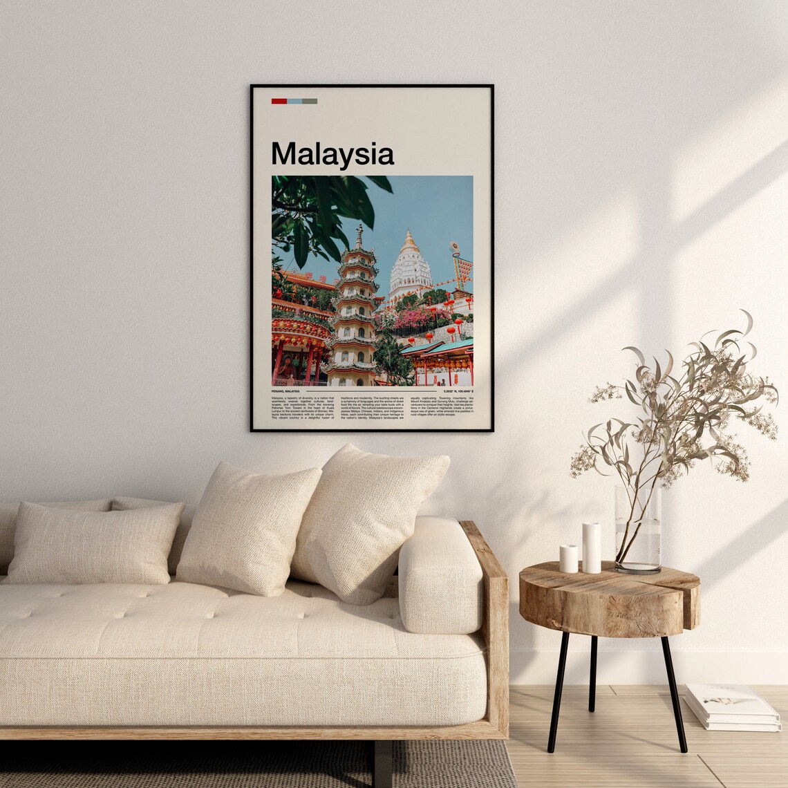 Malaysia Penang Chinese Temple Pagoda Lantern Festival Poster - Image 3