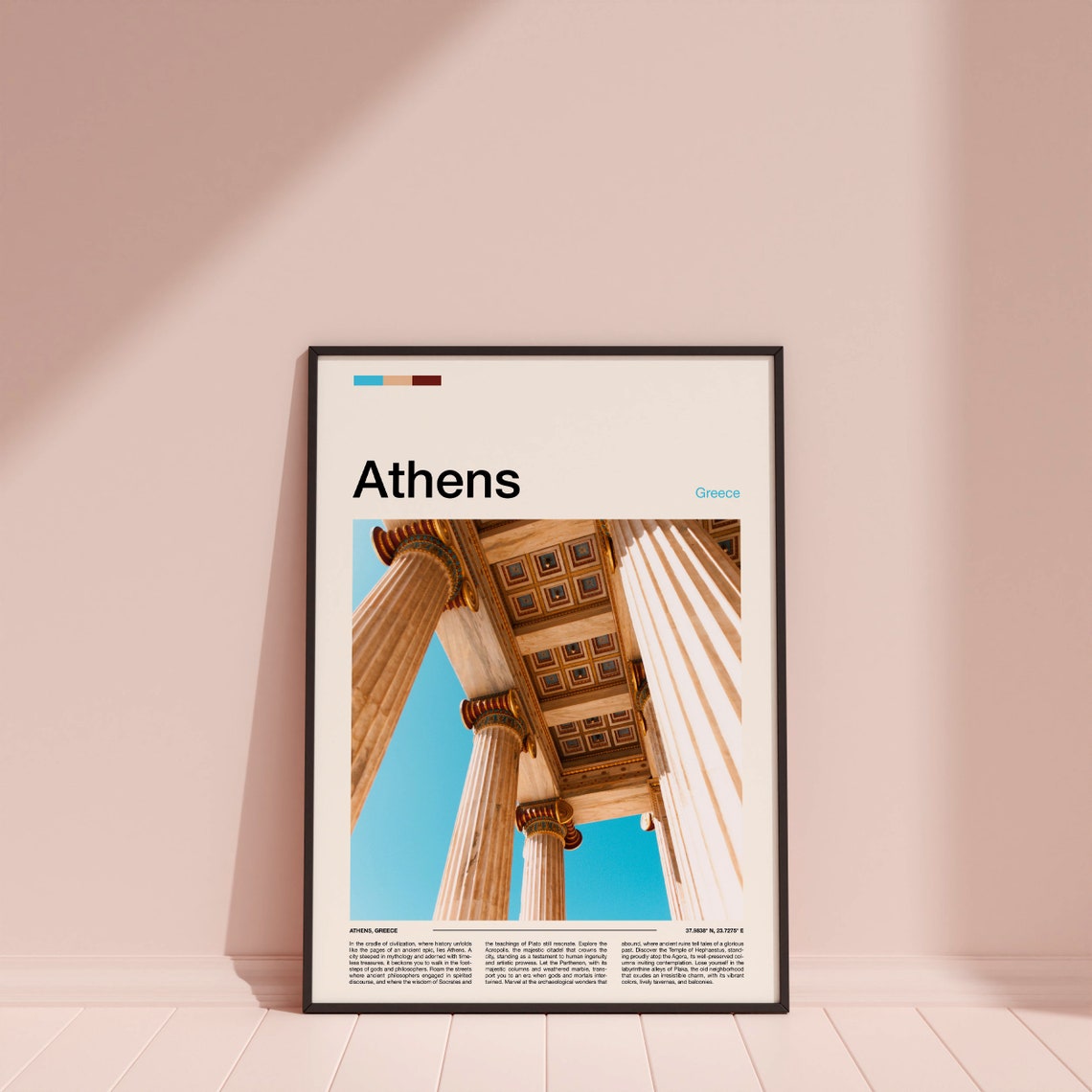 Athens Greece Ancient Temple Columns Classical Architecture Poster - Image 3