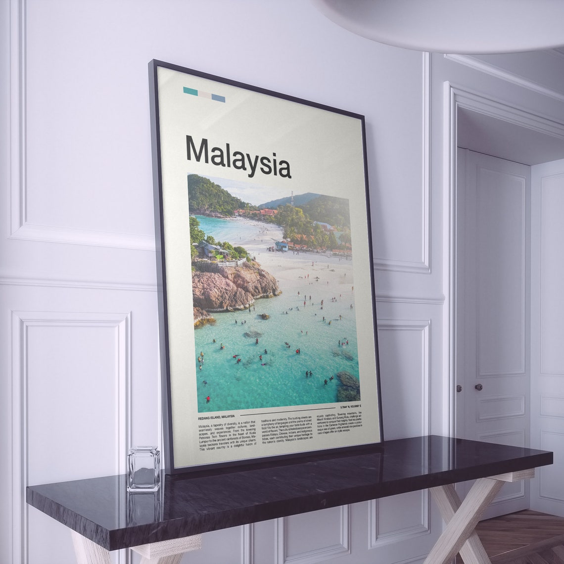 Malaysia Redang Island Beach Cove Swimmers Turquoise Sea Poster - Image 2