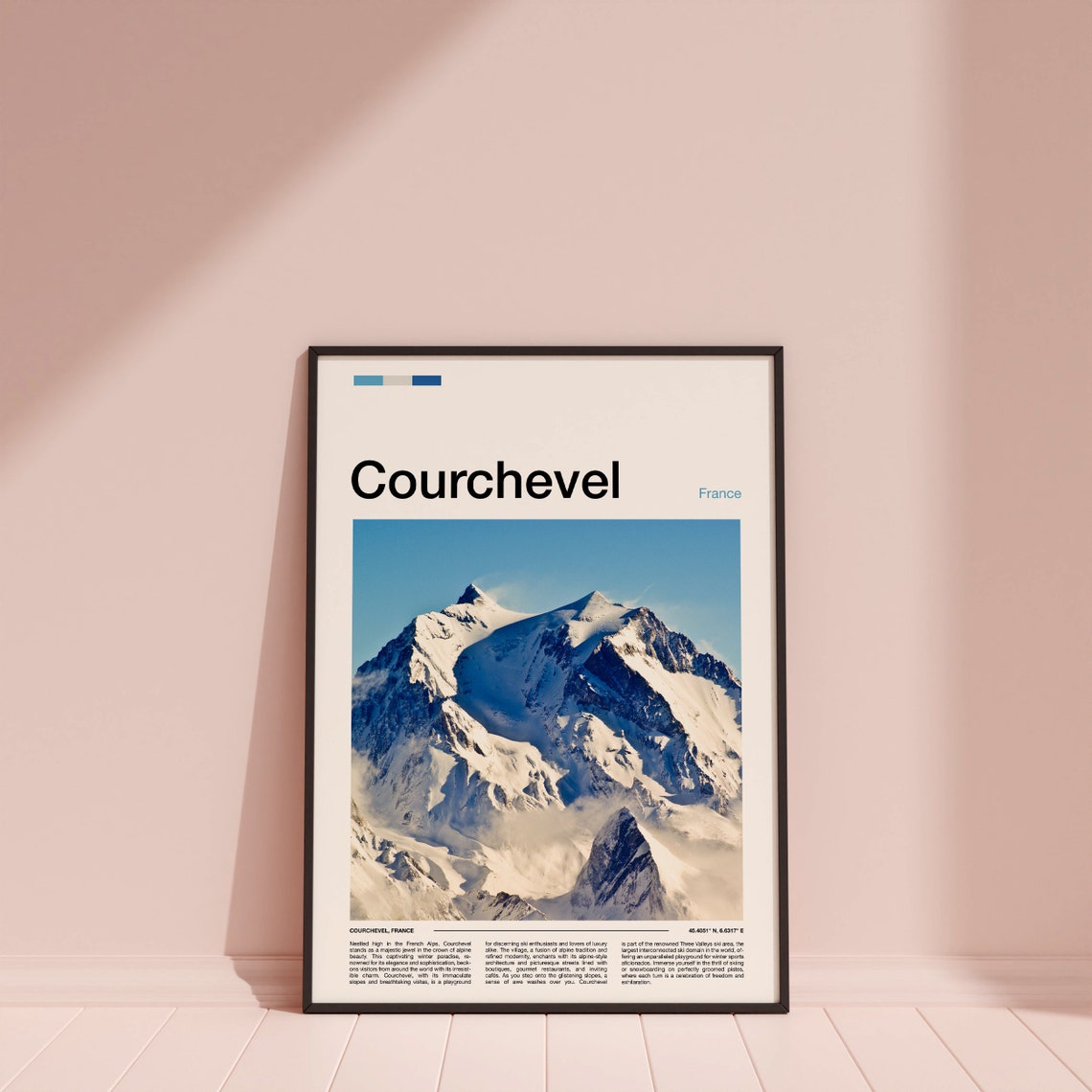 Courchevel France Snow Capped Alpine Peak Luxury Ski Travel Poster - Image 4